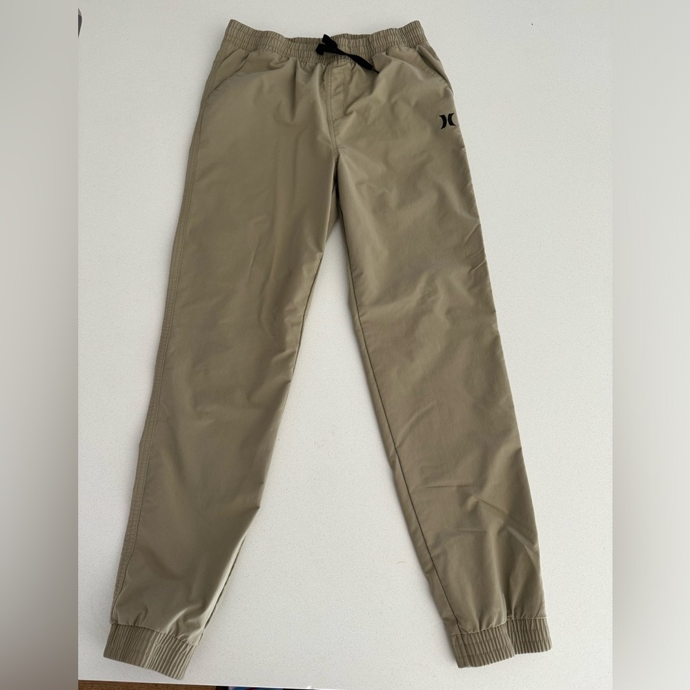 Boys youth Hurley tan pants with elastic waist size XL